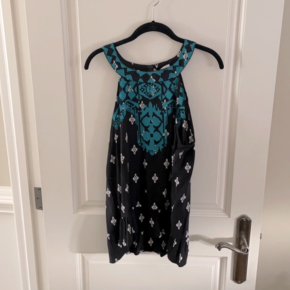 Teal Embroidered THML Clothing Tank-Style Blouse - Picture 3 of 5
